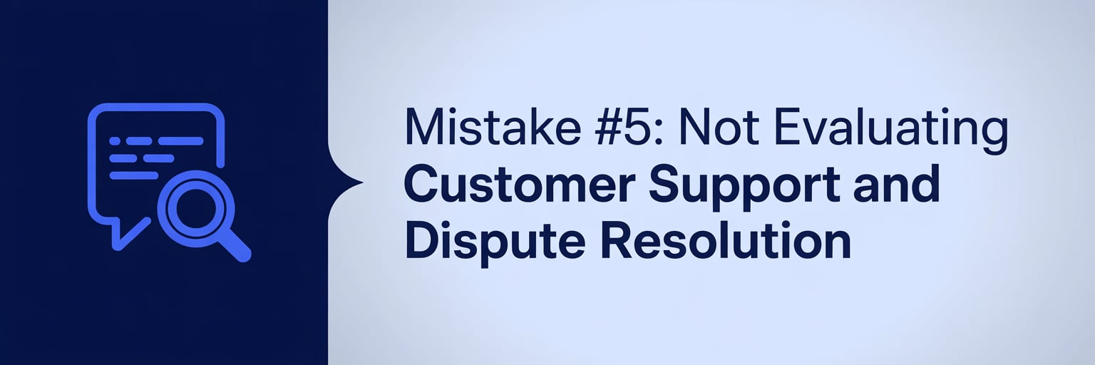 Mistake #5: Not evaluating customer support and dispute resolution